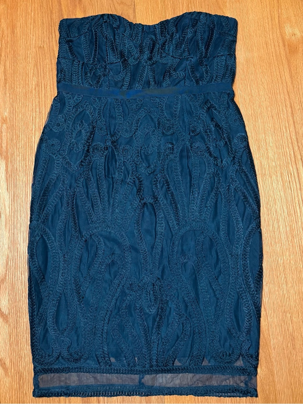 City Chic Strapless Navy Lace Cocktail Dress